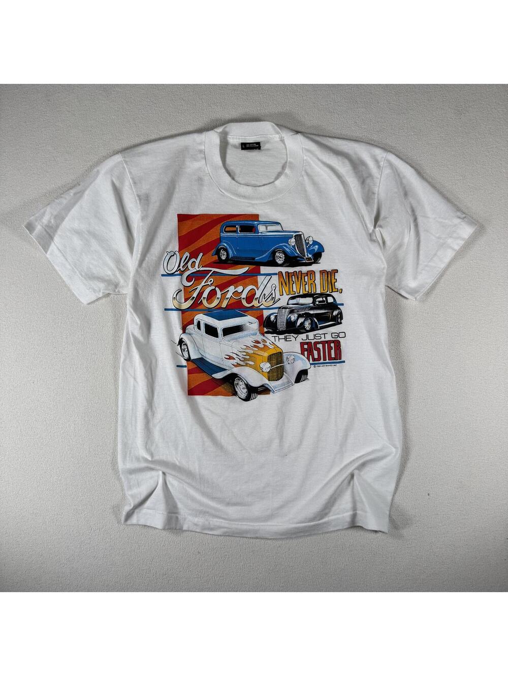 Vintage 90s Old Fords Never Dies American Muscle T Shirt